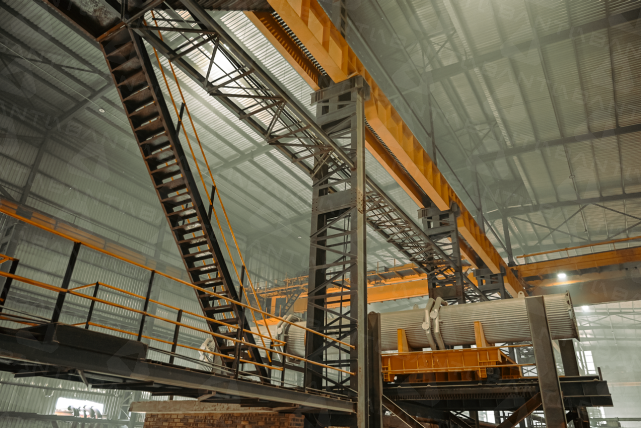 Aerial view of Abantu Africa Steel Mills industrial induction melting furnace facility